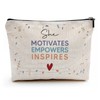 She Motivates Empowers Inspires Makeup Bag, Inspirational Gifts for Women