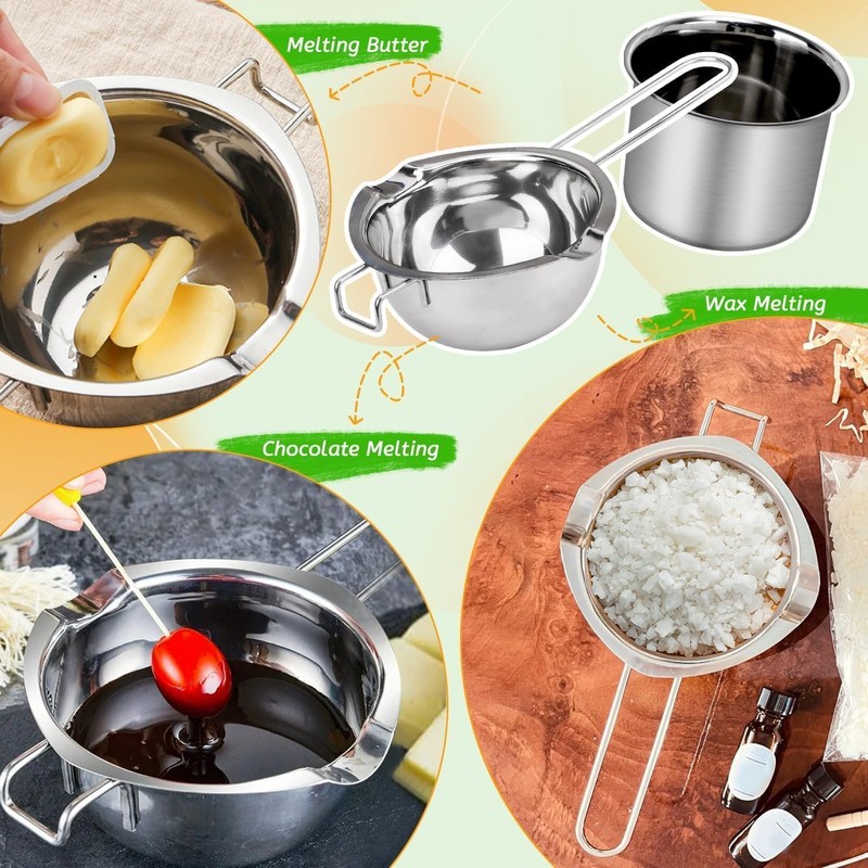 LumaCraft Double Boiler Pot for Melting Wax, Stainless Steel Candle