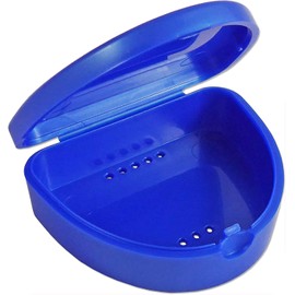Ventilated Retainer Case - Mouthguard Box - Orthodontic Retainer Case - Slim Orthodontic Dental Case - Dentures Case (Sky Blue)