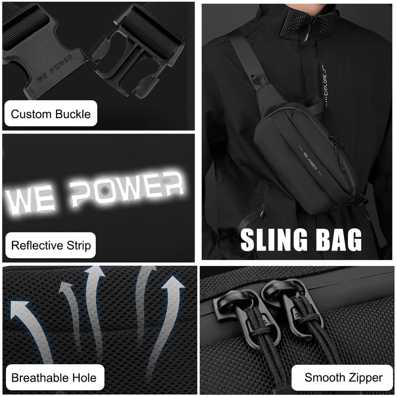 FANDARE 4 in 1 Sling Bag Waist Bag Shoulder Crossbody