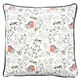 Evans Lichfield Festive Robin Cushion Cover, Bottle Green, 43 x 43cm