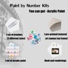 Bimkole DIY White Flowers Paint by Number Kits Blue Bottle