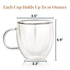 Insulated Glass 16oz Coffee Mugs, Double Walled Cups With Handle,