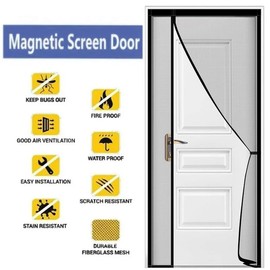 EatingBiting 38" x 81" Anti Mosquito Door Curtain Magnetic Screen Door Mesh Curtain No Punching Automatically Turn Off Anti Fly The Mesh Mosquito Nets