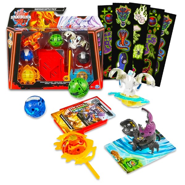 Bakugan Battle Pack - Bundle with 5 Spinning Action Figure