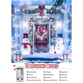 Brightown Christmas Tree Lights Outdoor Cluster Lights - 2000 LED 100 Ft Christmas Firecrackers String Lights, 12 Modes Timer Remote Waterproof Plug in Twinkle Lights for Xmas Tree Party, Cool White