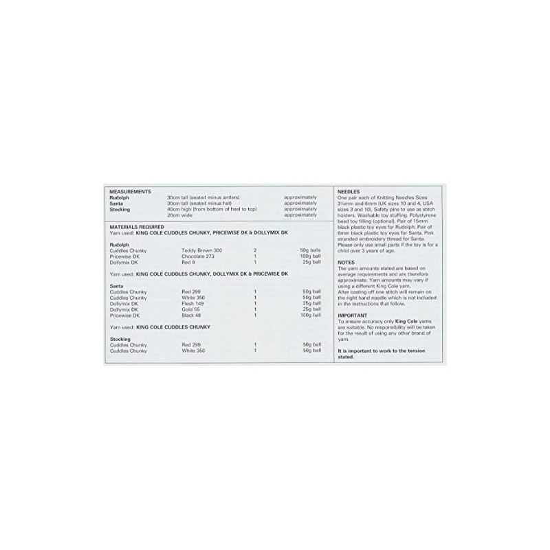 King Cole Knitting Pattern 9007