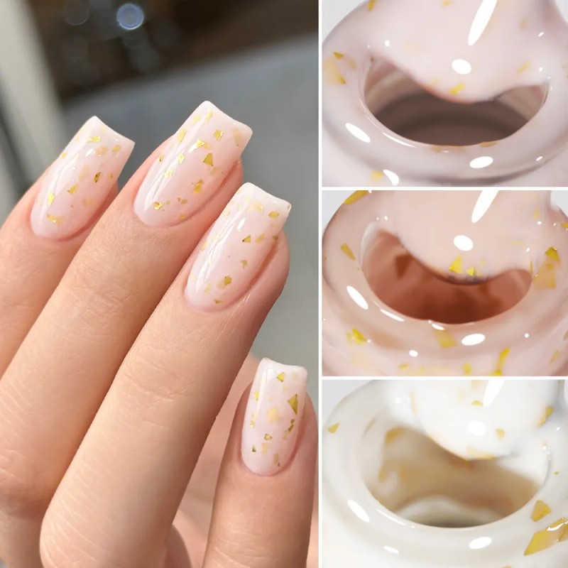 Set De 6 Esmaltes De Uñas Con Glitter Crema Xeijayi