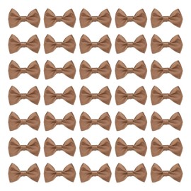 uxcell 200pcs Mini Tie Bows 1.5 Inch Small Tiny Bowknot, Light Brown Ribbon Bows for DIY Crafts, Sewing Appliques, Gifts Ornament, Scrapbooking, Belts, Hair Clips Decoration