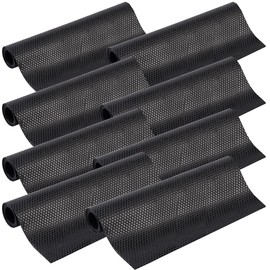Rosenstein & Söhne Fridge Mats: Set of 8 Drawer Non-Slip Mats, Food-Safe, 30 x 150 cm, Black (Refrigerator Shelf Liner)