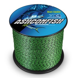 Ashconfish PE 4 Strands Fishing Line 1000m Super Strong High Sensitivity Abrasion Resistant Low Elongation Fishing Line Black & Green