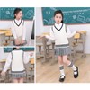 LOLANTA 110-170 Kids' Knit Sweater V-Neck School Vest, Unisex, Uniform,