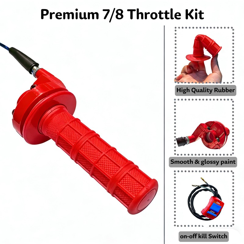 7/8 22mm Twist Throttle Accelerator Handle Grips for Pit Bike