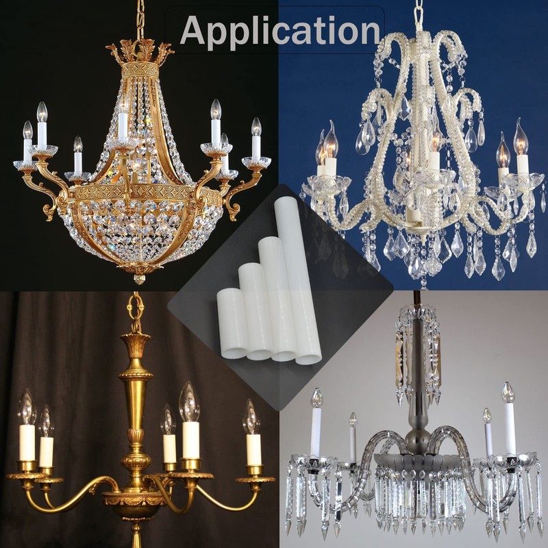 2 3 4 6 Inch White Plastic Candle Cover Sleeves,Chandelier