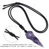 TUMBEELLUWA Carved Raven Skull Pendant Necklace for Men Women, Amethyst