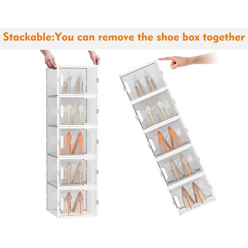 Shoe Storage, 12 Pack X-Large Shoe Organizer for Closet, Shoe