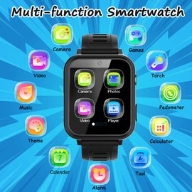 Wiszodet Kids Game Smart Watch, with 24 Games HD Touchscreen Video Camera Music Player Pedometer Flashlight Alarm Clock Storybook, Birthday Gifts for 5-12 Year Olds Boys Include Screen Protectors
