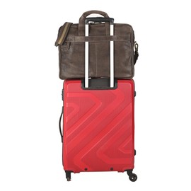 KomalC 16 Inch Leather briefcases Laptop Messenger Bags for Men and Women Best Office Satchel Bag (Grey)