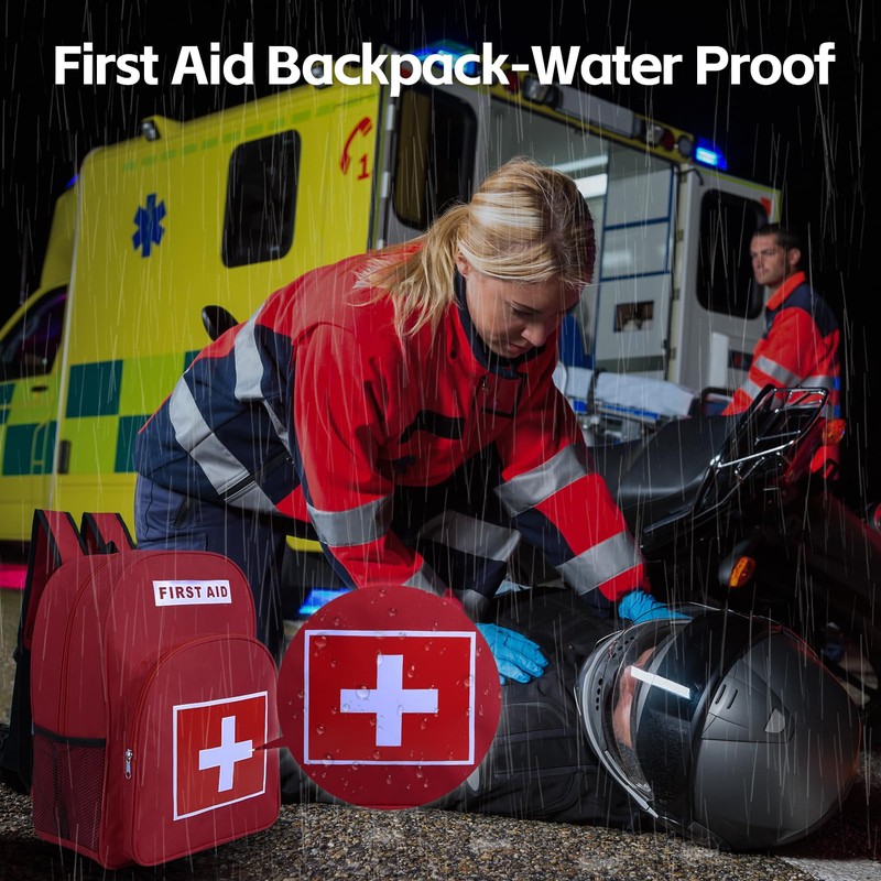 First Aid Backpack, Emergency Medical Backpack, Waterproof & Large Capacity,