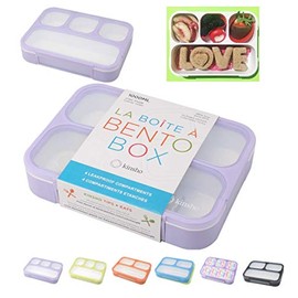 Bento Lunch Box for Kids Lunch-Boxes for Women Adults Girls Boys | Leakproof Snack Containers for Toddlers Tweens Pre-School Lunches BPA Free | Purple, 4 compartments