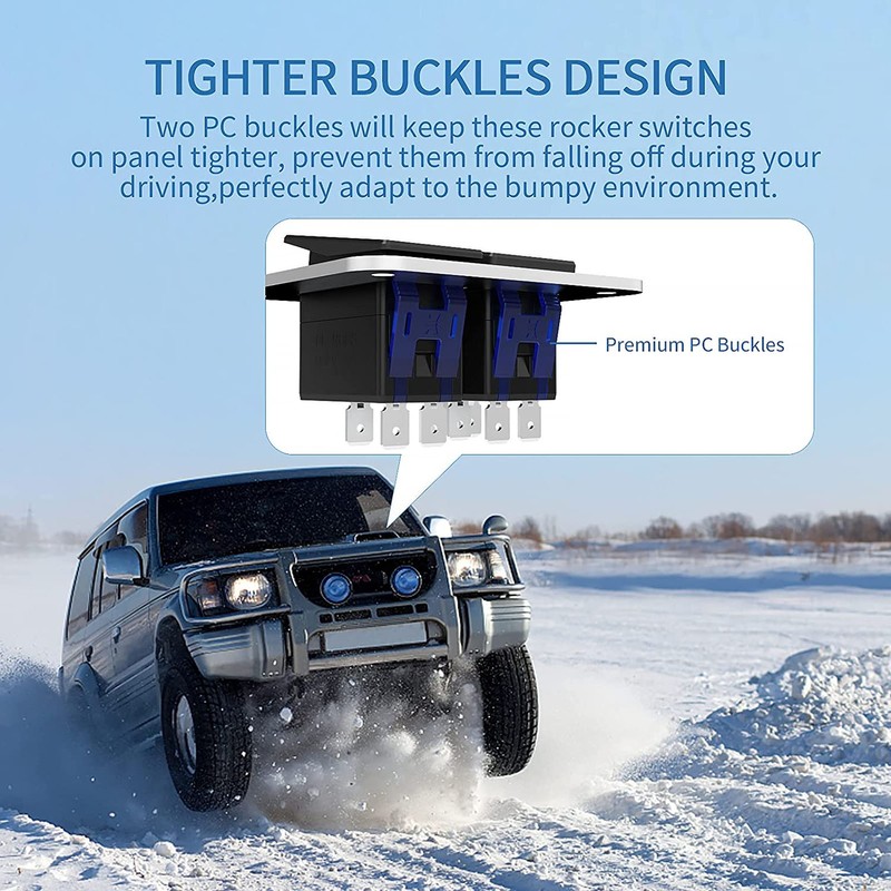 Rocker Switch Panel 2 Gang On Off Toggle Switch Panel