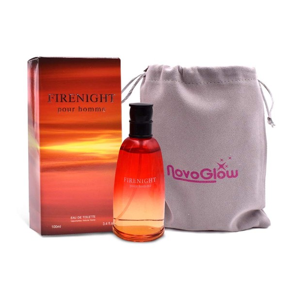 Firenight Pour Homme- Eau De Toilette Spray Perfume, Fragrance For Men- Daywear, Casual Daily Cologne Set with Deluxe Suede Pouch- 3.4 Oz Bottle- Ideal EDT Beauty Gift for Birthday, Anniversary