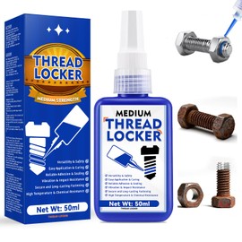 Thread Lock Blue, 50ml Medium Strength Thread Locker, Waterproof Blue Threadlocker, Removable Lock Tight for Nuts and Bolts, Fasteners, Metals, Lock Tight to Prevent Loosening and Corrosion