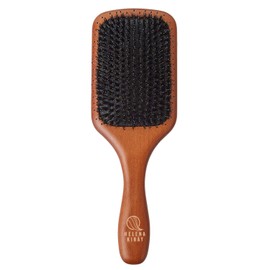 HELENA KIRAY Hair Brush, Paddle Brush, Round, Square, Large Size, Pig Hair, Boar Bristle, Natural Wood, Massage, Straight, Women's, Hair, Glossy, Luxurious, Smooth (Wooden, Brown, Square Shape)
