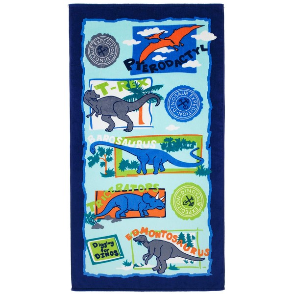 Softerry - Dinosaurs Beach Towel 28 x 51 inches 100%