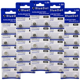 BlueDot Trading AG3 LR41 SR41 392 196 Alkaline Button Coin Cell 1.55v Battery for Watches, Calculators, Toys, Other Electronic Products, Quantity 50 pcs-Pack