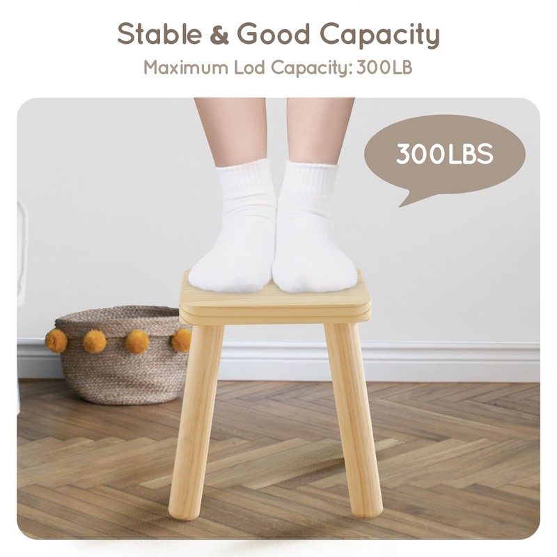 Beright Wooden Step Stools for Kids, Children's Stool fit with