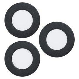 EGLO 3er-Set LED Einbaustrahler Fueva 6, Spot Deckenleuchte, runde Einbauspots, Deckenstrahler aus Kunststoff in Schwarz und Weiß, warmweiß-kaltweiß, ∅ 8,6 cm
