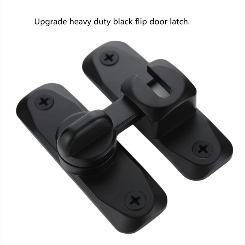 FIREFLYWEB Flip Door Latch Black 180 Degree Heavy Duty Bar