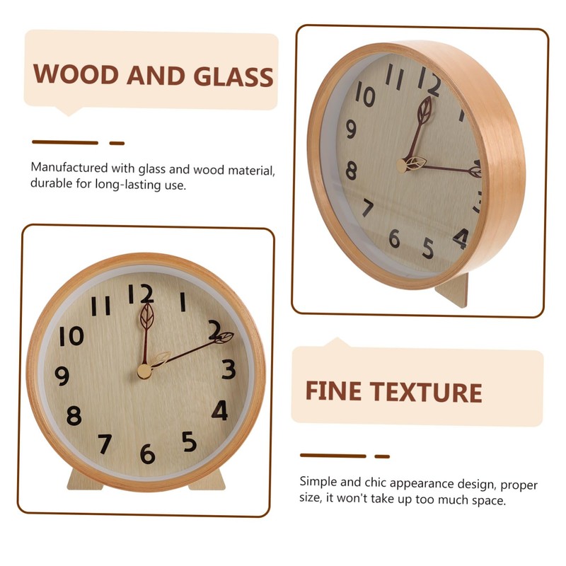 Ipetboom 1Set Decorative Desktop Clock Simple Style Silent Clock Elegant
