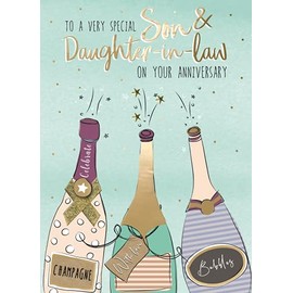 Just To Say Son & Daughter-In-Law Embellished Anniversary Greeting Card Cards JT235