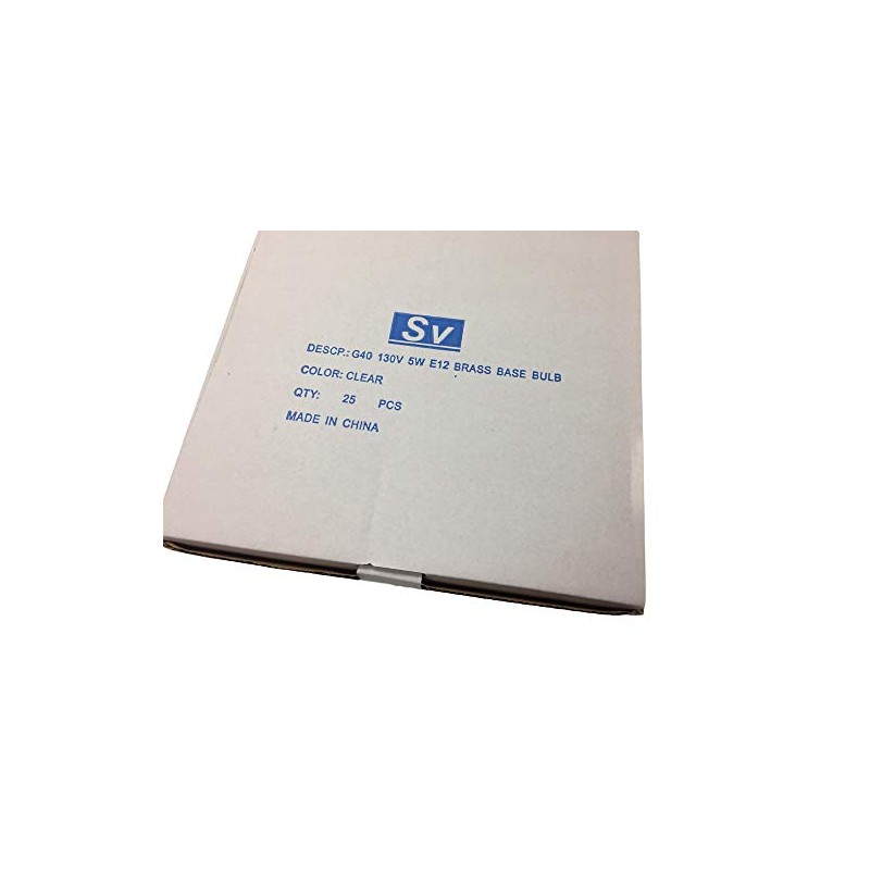 Sival G405E12CL G40 Candelabra Screw Base Clear 25 Pack Light
