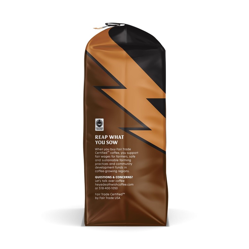 Death Wish Coffee, Medium Roast Ground Coffee, 6 pack