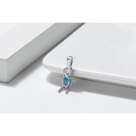 Ginger Lyne Collection Birthstone Necklace for Mom Celebrate a Birthday - December Birthmonth Pendant for Grandma Cubic Zirconia CZ Sterling Silver - Box Chain Included