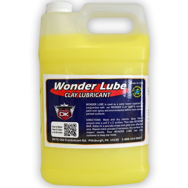 Detail King Wonder Lube Clay Lubricant - Gallon - Water-Based Lubricant - Creates a Slick Surface for The Claying Process