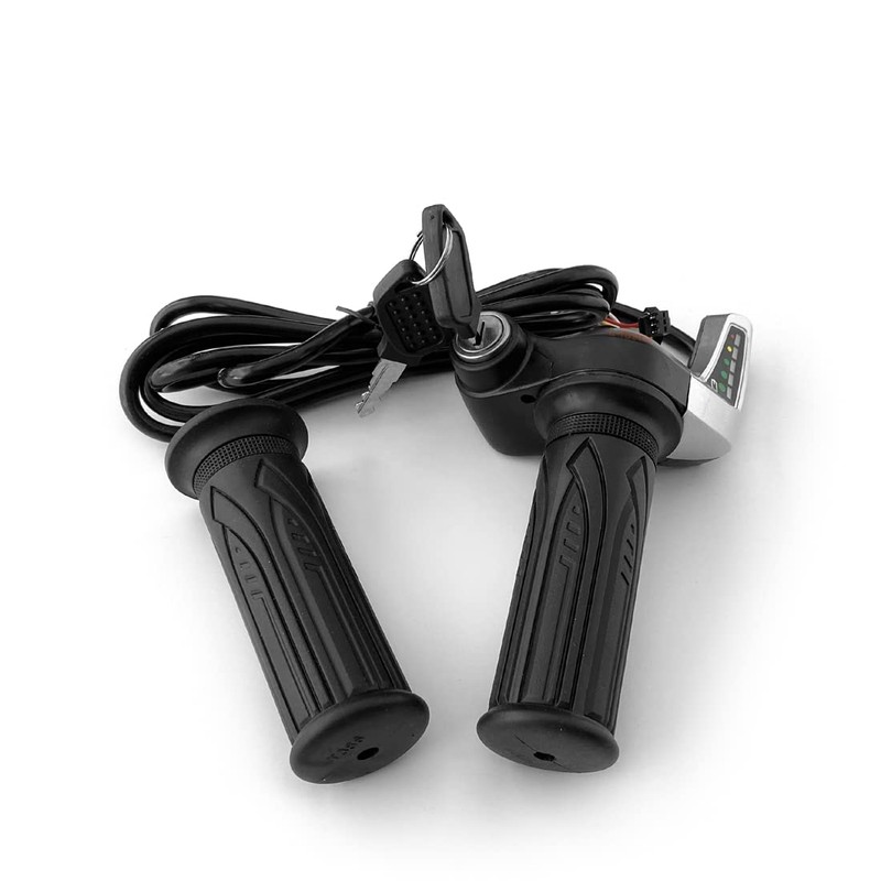L-faster 24V/36V/48V Bike Throttle Grip Scooter Voltage Indicator Power Key