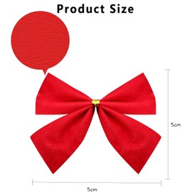 36Pcs Red Bows, Red Christmas Tree Decorations Velvet Ribbon Bows Christmas Tree Bows Bowknots Christmas Tree Ornaments Mini Bows for Wreaths