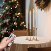 Eldnacele Flameless Flickering Taper Candles with Remote and Timer, Battery