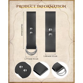 2 Pcs Skirt Hikes Mug Holder Renaissance Belt Accessories Mug Tankard Strap for Medieval Viking Cosplay Costumes (Black)
