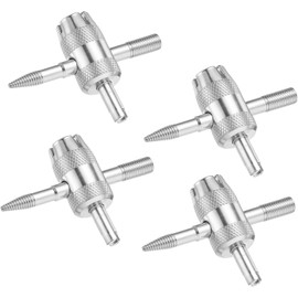 MIVES 4-in-1 Multifunctional Valve Stem Removal Tool, 4Pcs 4.8x3.3cm/1.88x1.29in Silver Metal Combination Wrench Valve Core Removal Tool