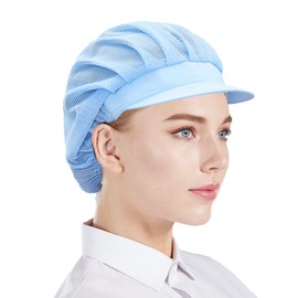 Nanxson 3PCS Half Mesh Half Cloth Cooking Hat Elastic Catering Hats with Brim Food Service Caps for Workshop Kitchen Restaurant Hotel