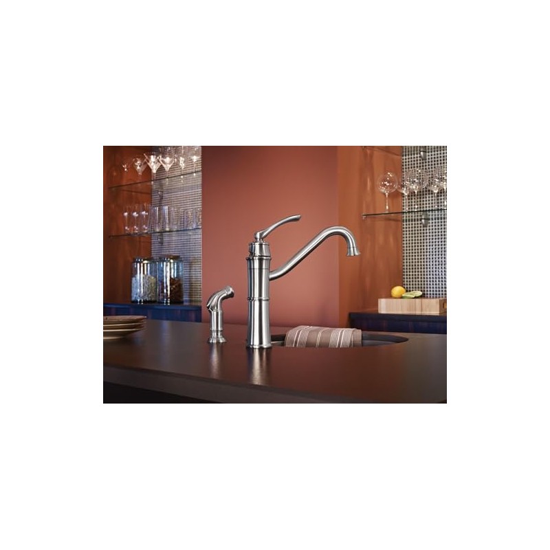 Moen Wetherly Spot Resist Stainless High-Arc Kitchen Faucet with Side