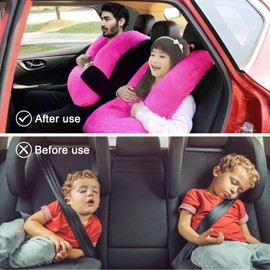 MROUEN Travel Pillow, Travel Pillow for Kids, Sleeper Hold Pillow Travel, Removable U-Shaped Pillow for Adults and Children to Support Head and Body in The Back Seat of Long Car Trips (Rose Purple)