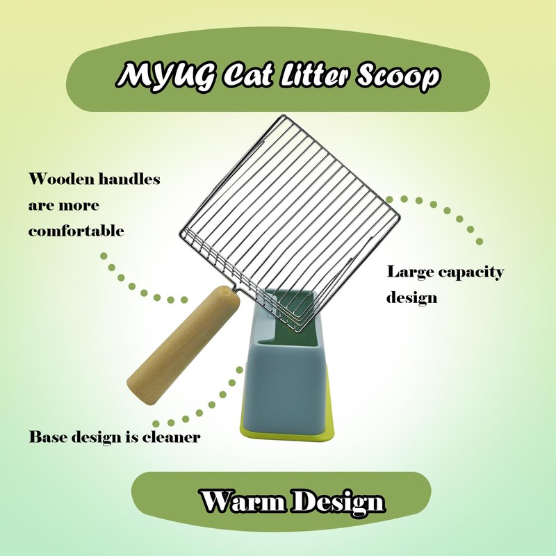 MUYG Stainless Steel Cat Litter Scoop,Cat Litter Scooper with Solid