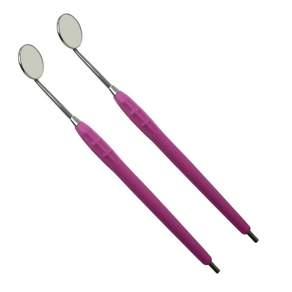 OSUNG Dental Mirror, Softgrip Handle, Cone Socket, Purple Handle w/mirror