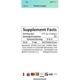 Pure 99.99% Pure 200-ppm Ruby Red Colloidal Gold 16oz Glass Bottle